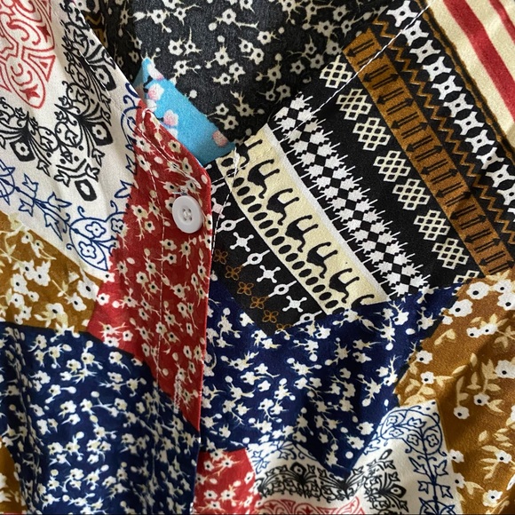 SHEIN Ditsy Floral Patchwork Drop Shoulder Romper Size 4 - Picture 4 of 14